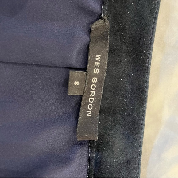 Wes Gordon - Lambskin Suede Pants - Navy (Size 8) - Picture 6 of 7